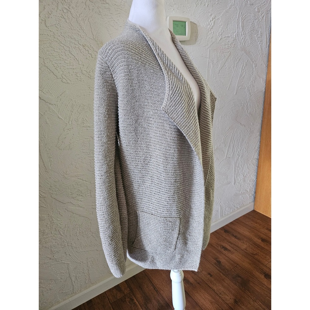 Pure Jill Cardigan Women Small Beige Open Front Shawl Collar Knit Sweater